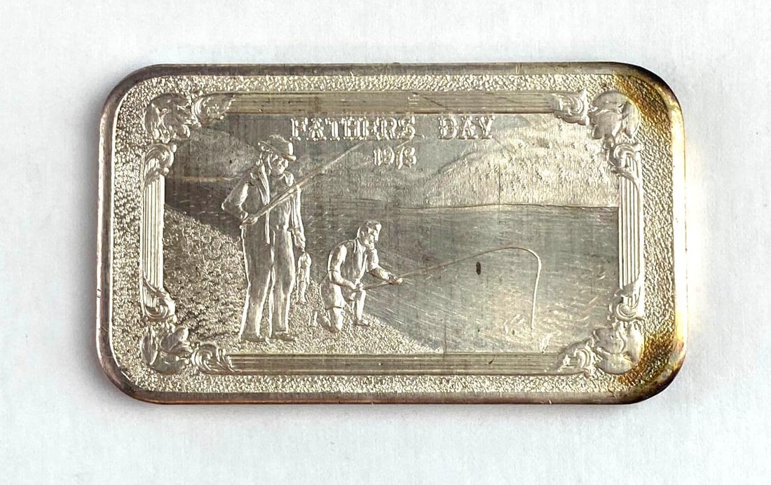 1973 Mother Lode Mint 1 Oz .999 Fine Silver Father Day Ingot/ Bar (1 of 2)