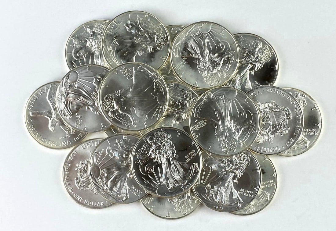 Group of 20 2021 US 1 Oz American Silver Eagles (1 of 1)