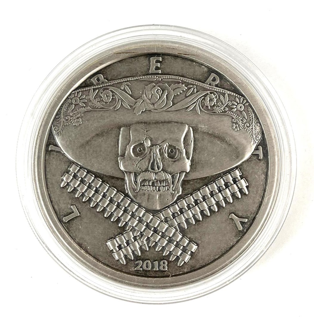 2018 American Western Skulls Bandito 5 oz .999 Fine Silver Round (1 of 2)