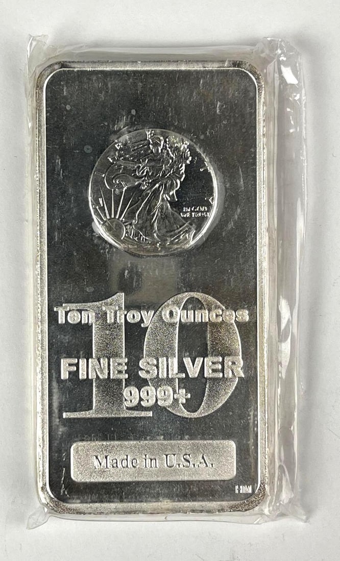 Highland Mint American Eagle Design 10 oz 999 Fine Silver Ingot/ Bar: Highland Mint American Eagle Design 10 oz 999 Fine Silver Ingot/ Bar