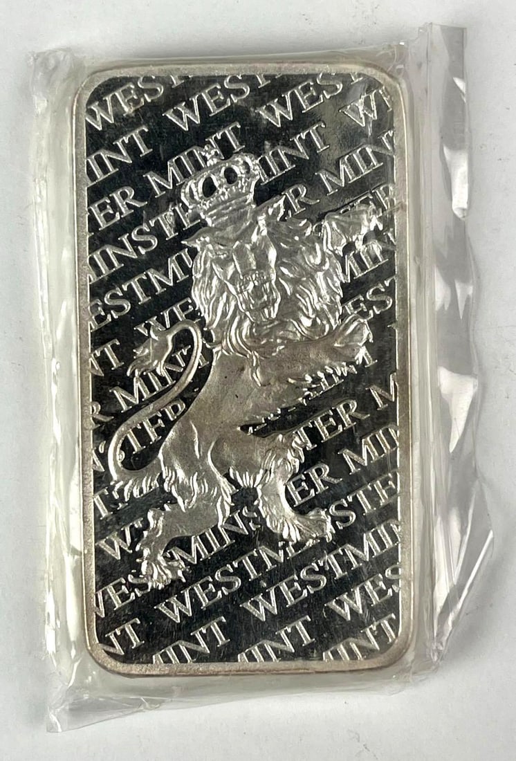 Westminster Mint Lion 5 oz .999 Fine Silver Ingot/ Bar (1 of 2)