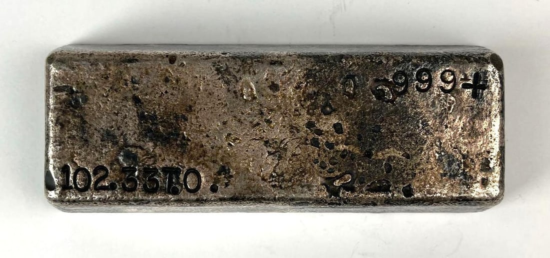 Vintage 102.33 oz 999 Silver Ingot/ Bar (1 of 2)