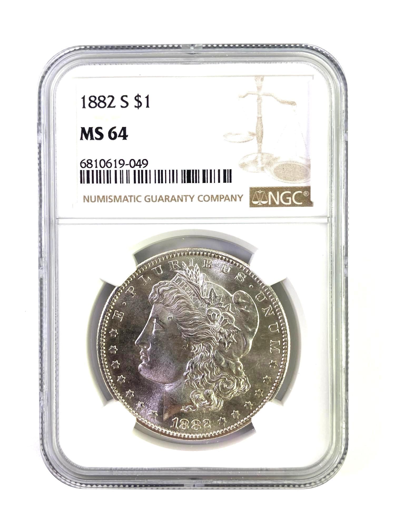 1882-S NGC Graded MS 64 US Morgan Silver Dollar (1 of 2)