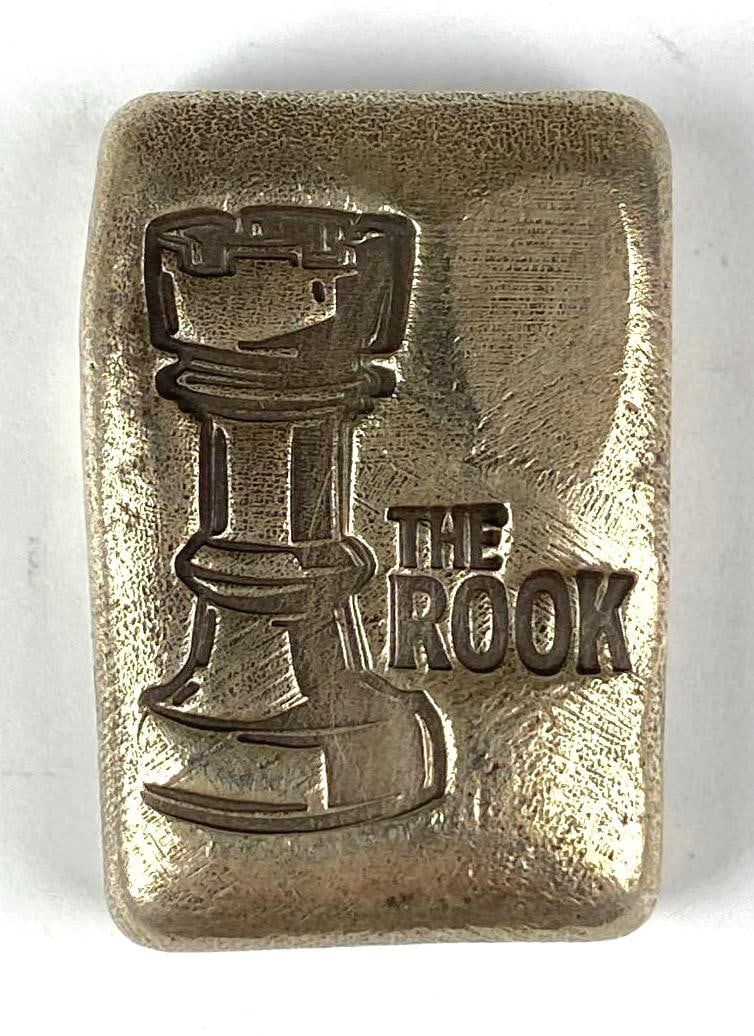 RARE 1980 Dennis England The Rook 5 oz .990 Fine Silver Ingot/ Bar (1 of 2)