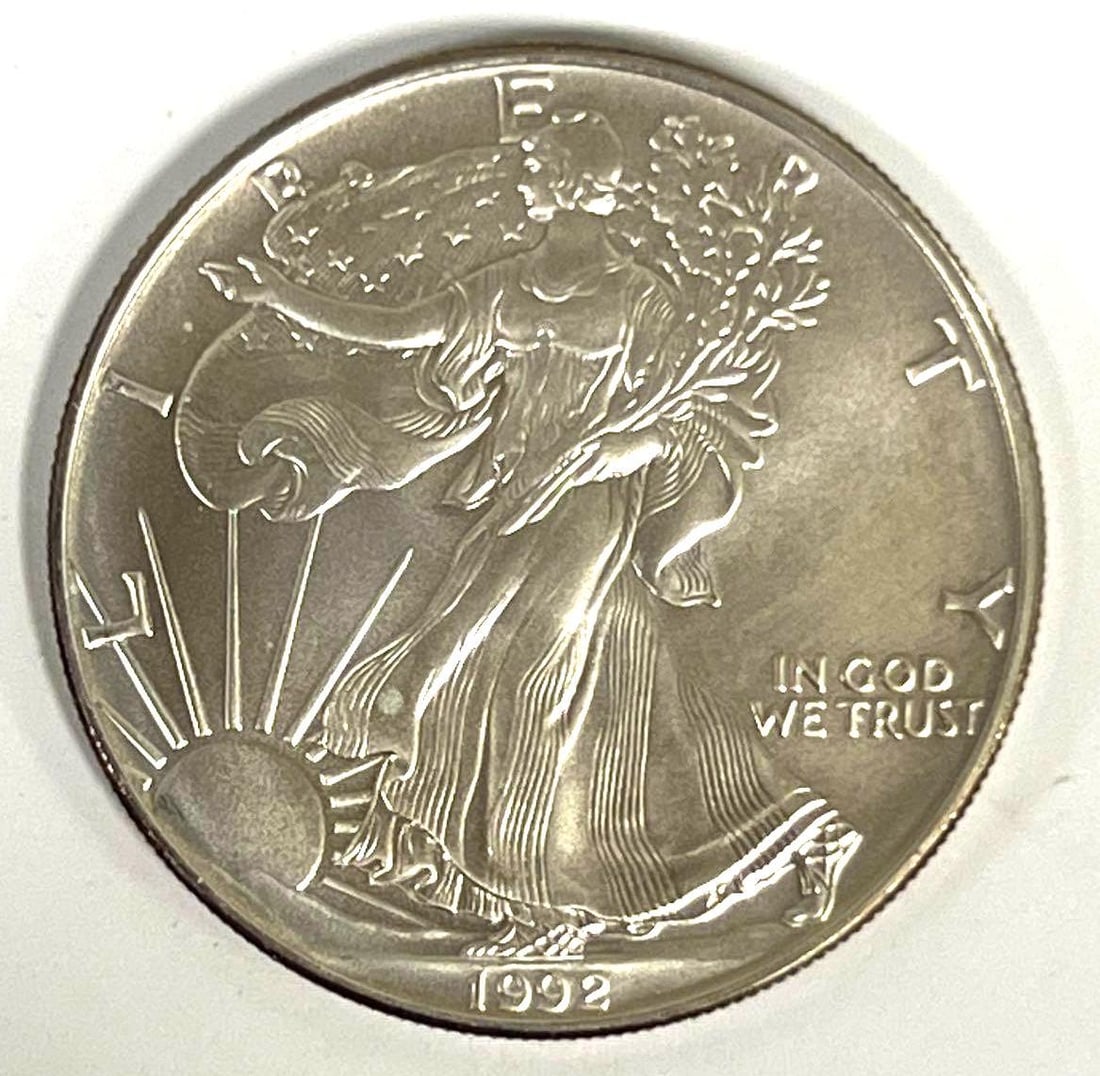 1992 US Mint Silver American Eagle .999 Fine Silver 1 oz (1 of 2)