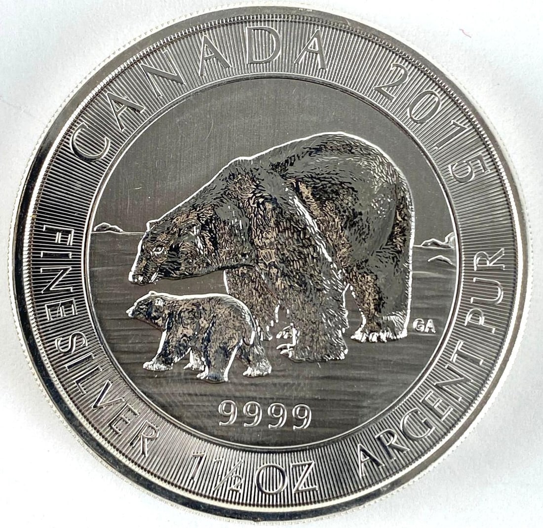 2015 Canada $8 Polar Bear 1 1/2 oz .999 Fine Silver Round (1 of 2)
