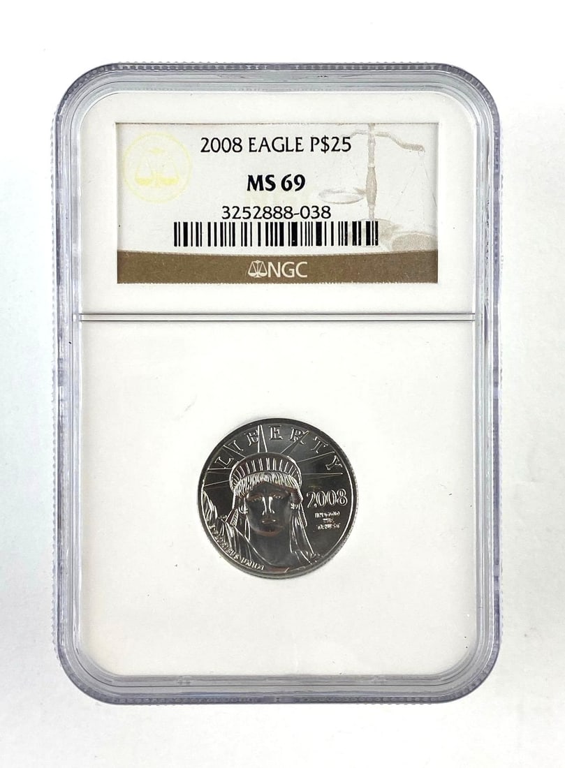 2008 US Mint American $25 Eagle 1/4 Oz .9995 NGC Graded MS69 (1 of 2)