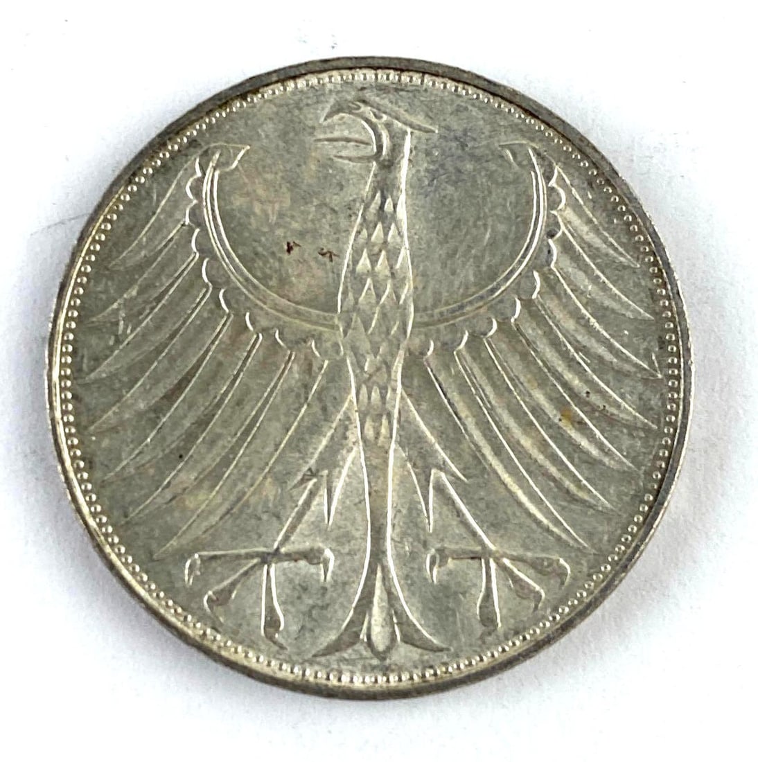 1972 Republic of Germany 5 Deutsche Mark Silver Coin: 1972 Republic of Germany 5 Deutsche Mark Silver Coin