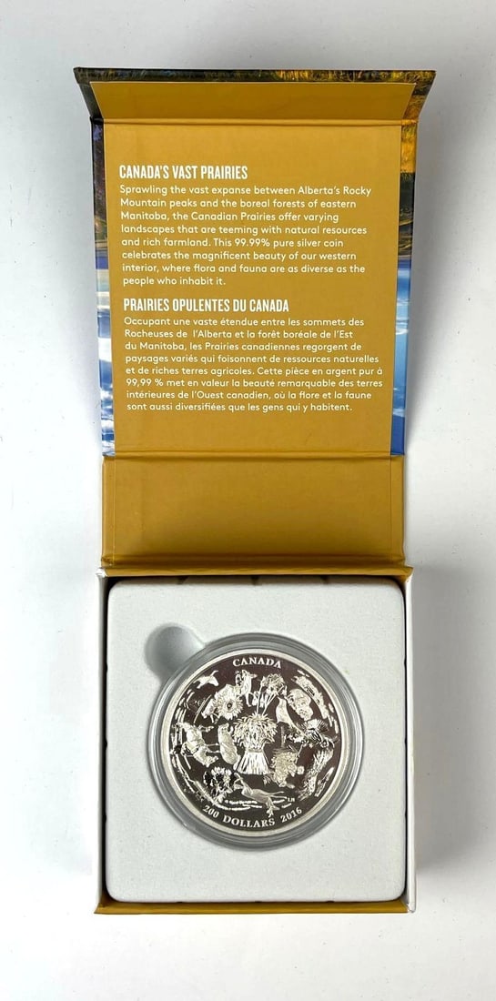 2016 Canada $200 Prairies 2 oz .999 Fine Dilver Proof Coin (1 of 3)
