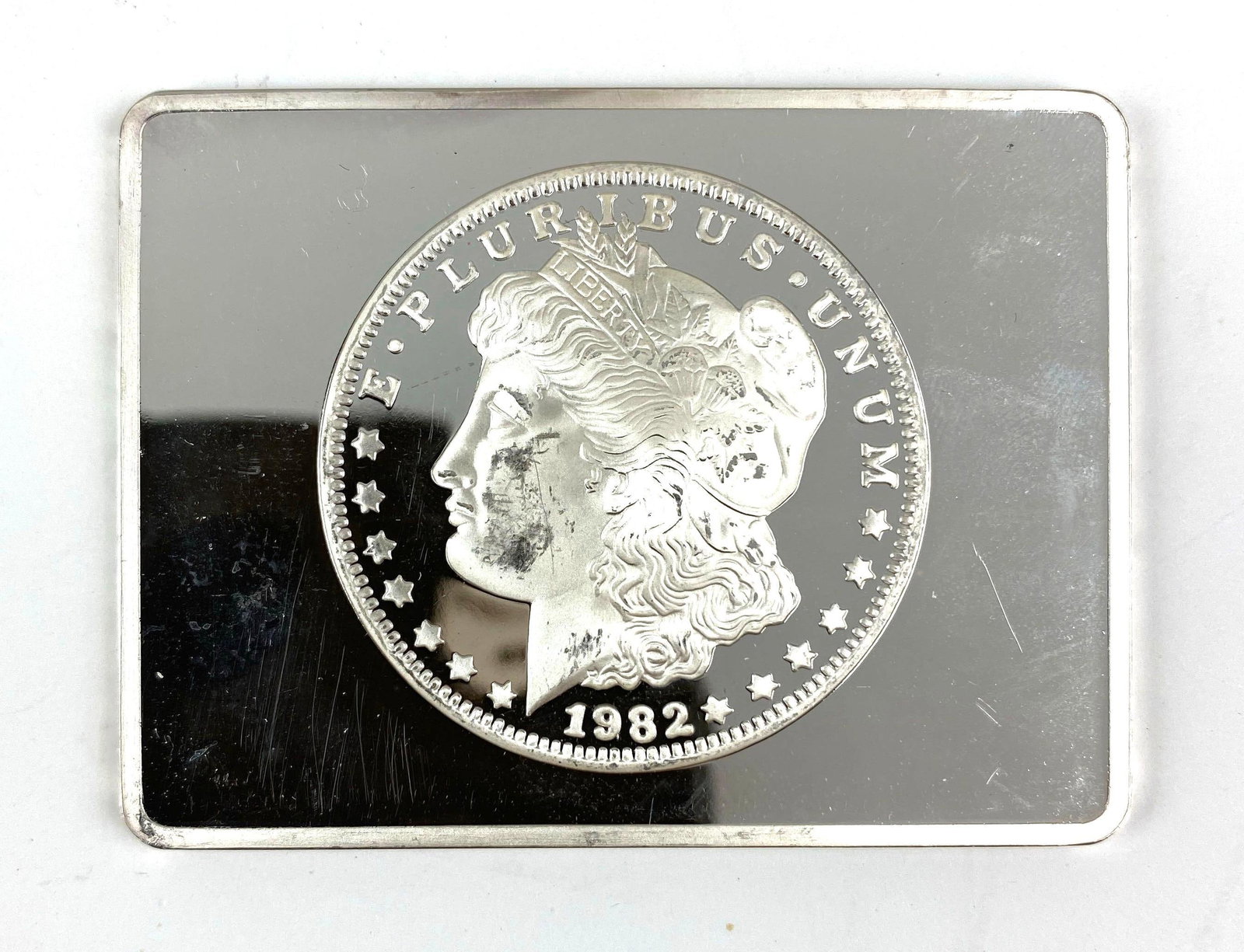SUPER RARE 1982 Morgan Design 2 oz .999 Silver Ingot/ Bar (1 of 2)