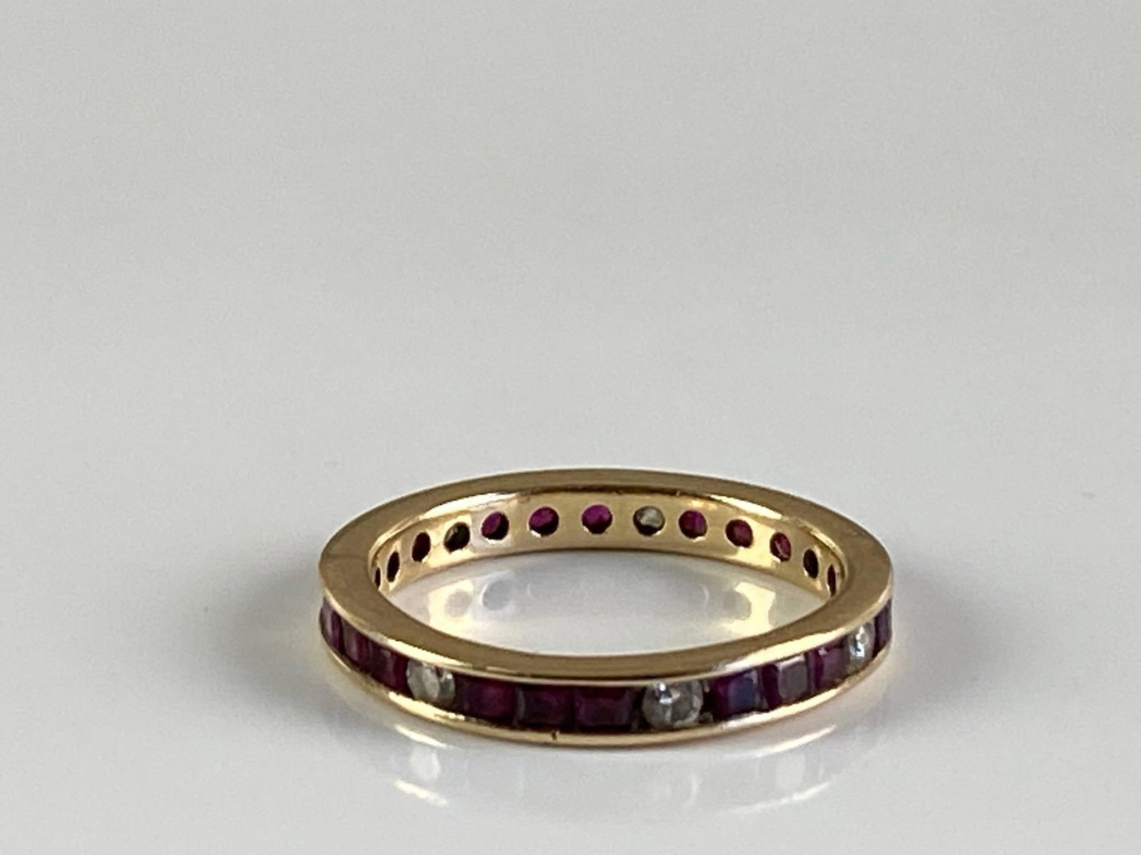 14K Yellow Gold Ruby Diamond Ring - 2