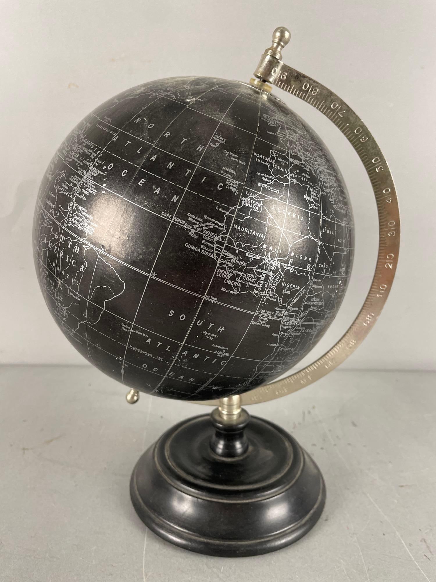 Black and Silver Desktop Globe - 2