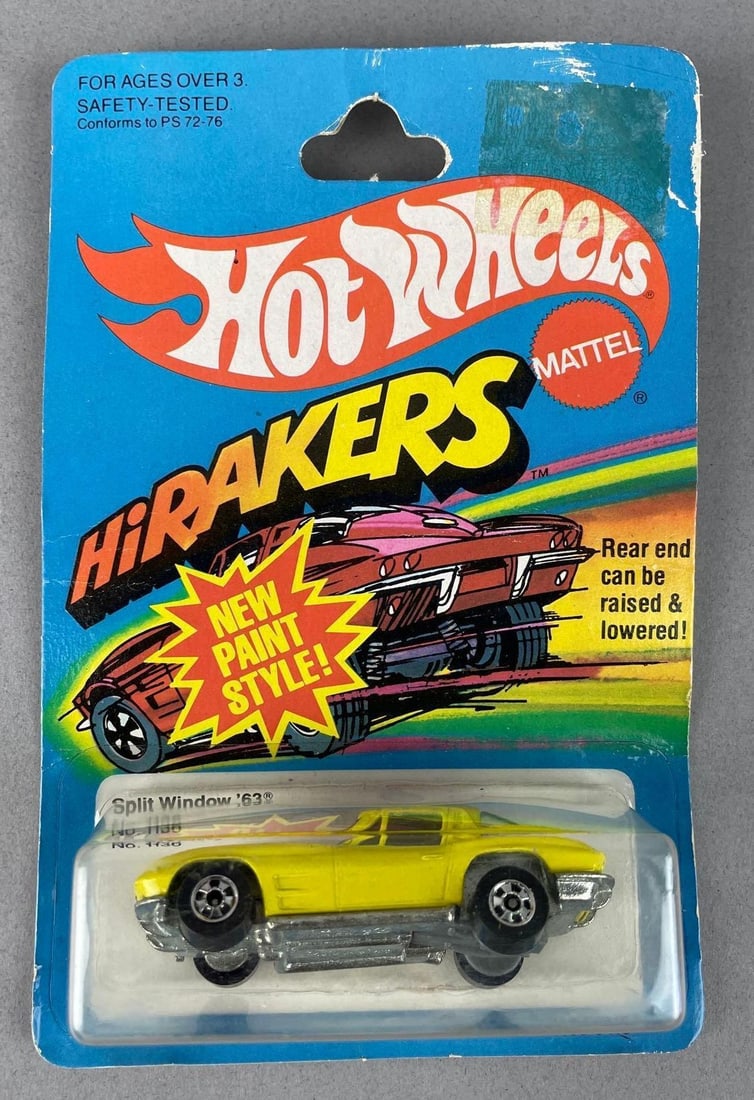 1979 Mattel Hot Wheels Split Window 63 Die-Cast Vehicle: Hi rakers original packaging, yellow