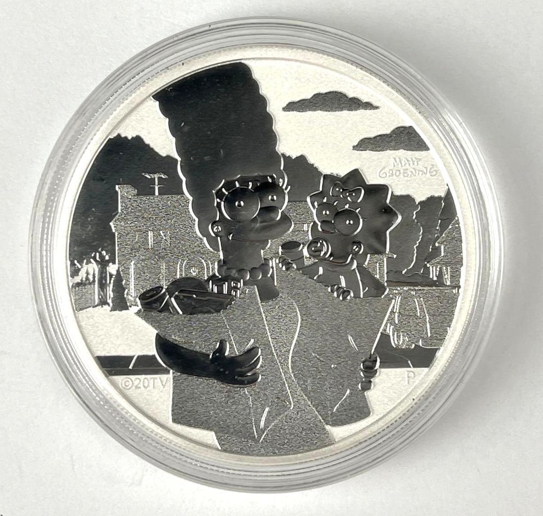 2021 Tuvalu $1 The Simpsons Marge Maggie Simpson 1 oz 9999 Silver Coin: 2021 Tuvalu $1 The Simpsons Marge Maggie Simpson 1 oz 9999 Silver Coin