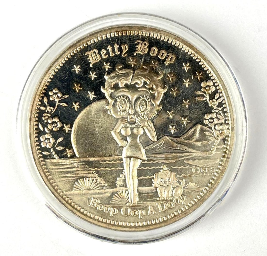 1996 Betty Boop 1 oz .999 Fine Silver Round: 1996 Betty Boop 1 oz .999 Fine Silver Round