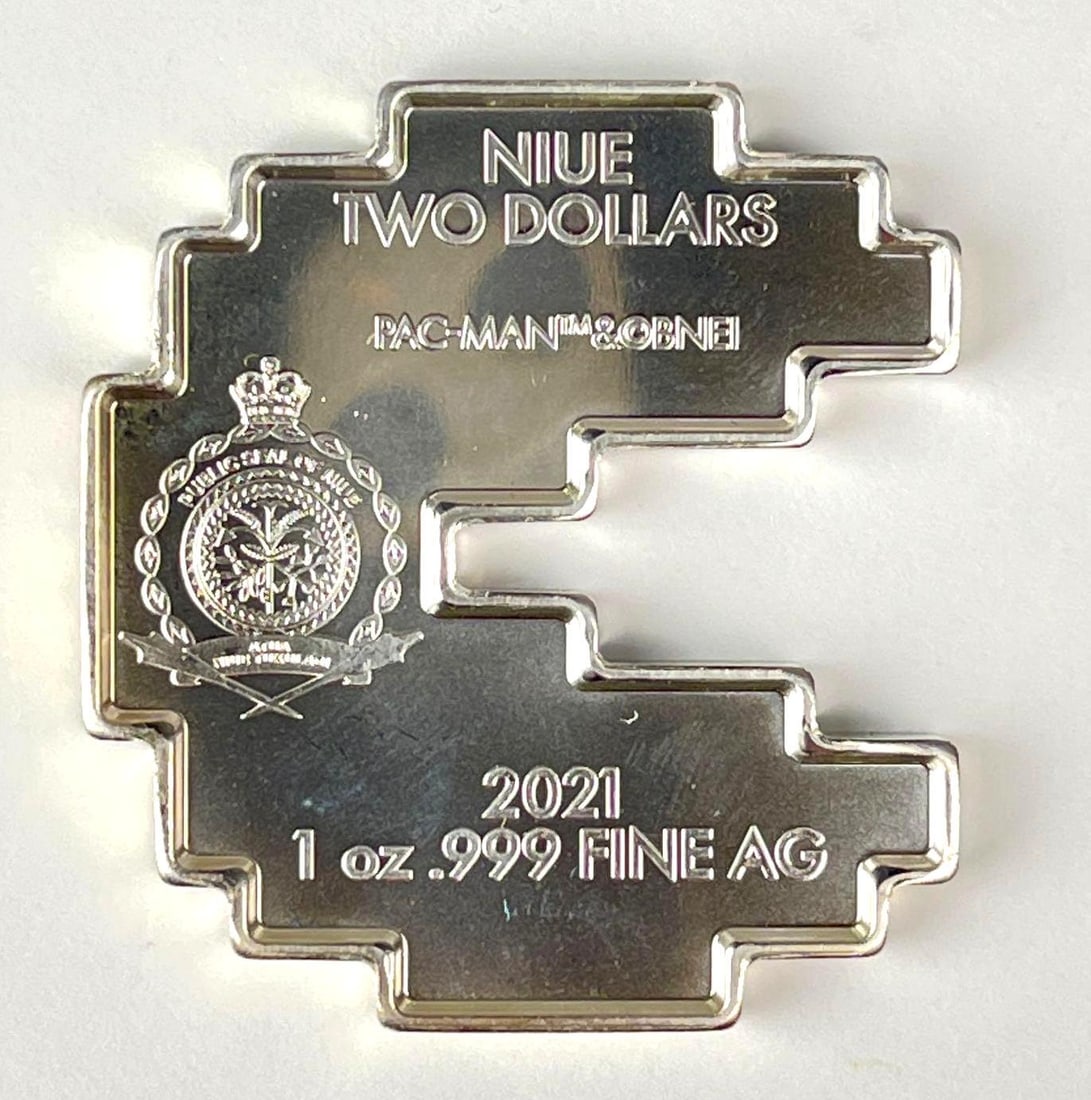 2021 NIUE $2 Pac Man 1 oz .999 Fine Silver Coin (1 of 2)