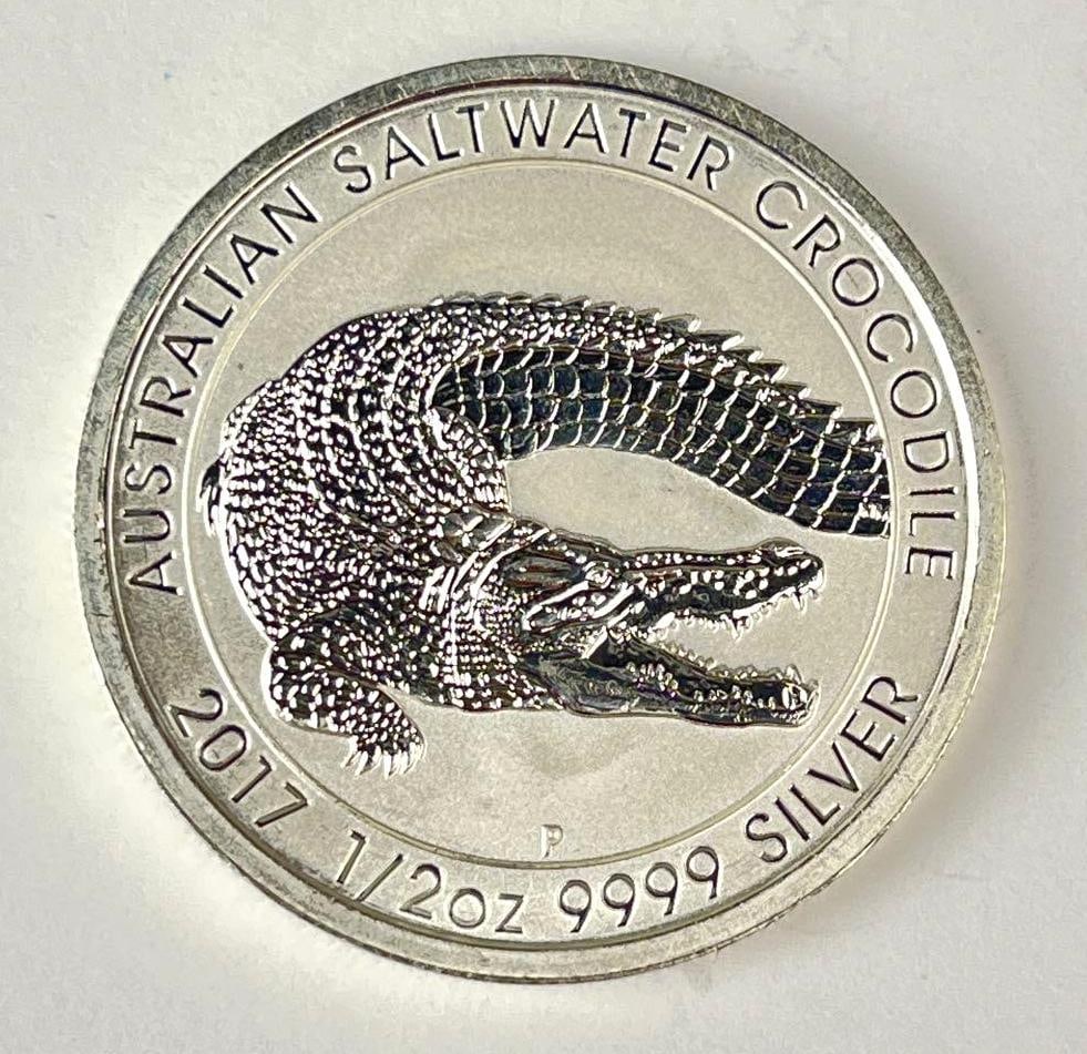 2017 Australia 50 Cents Saltwater Crocodile 1/2 oz 9999 Silver Coin: 2017 Australia 50 Cents Saltwater Crocodile 1/2 oz 9999 Silver Coin