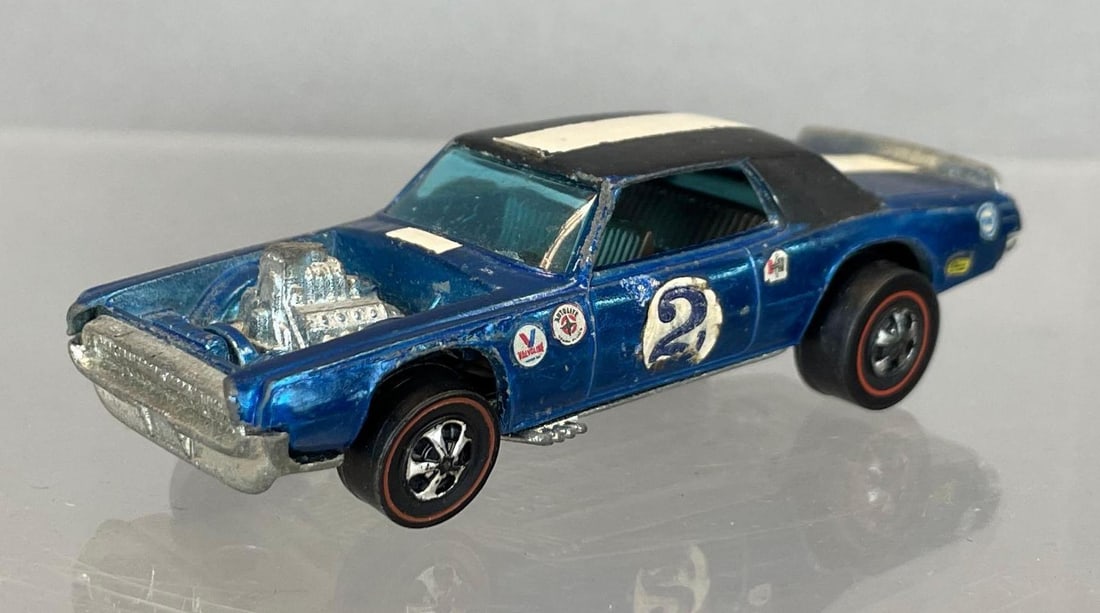Mattel Hot Wheels Redline TNT Bird Die-Cast Vehicle: Blue / Black, no 2 , grey interior, blue windows