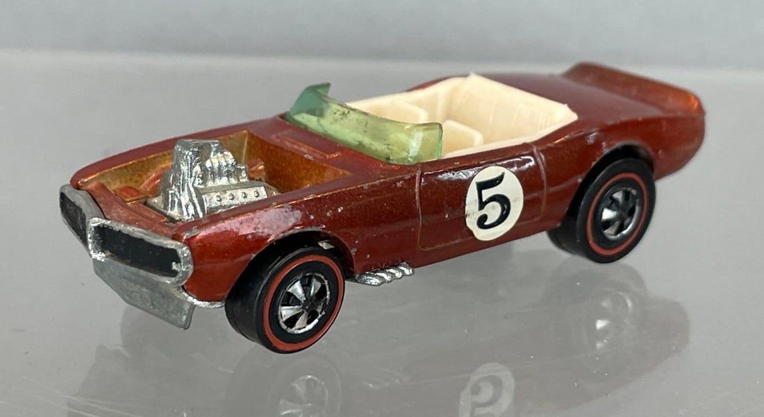 Mattel Hot Wheels Redline Light My Firebird Die-Cast Vehicle: Spectraflame orange red, cream interior, blue window
