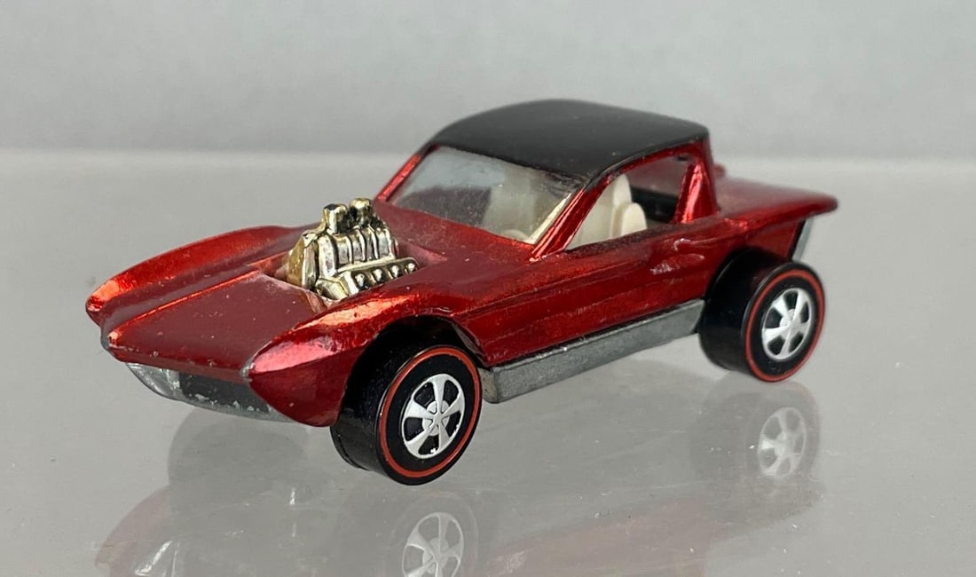 Mattel Hot Wheels Redline Python Die-Cast Vehicle: Red / black, white interior, clear windows