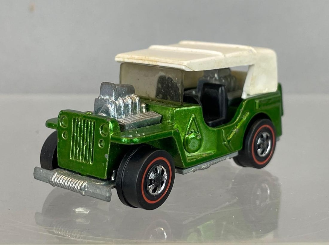 Mattel Hot Wheels Redline Grass Hopper Die-Cast Vehicle: Green / white, black interior, clear windshield