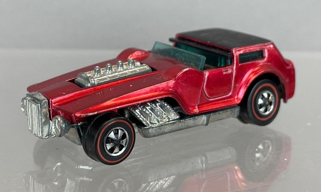 Mattel Hot Wheels Redline The Hood Die-Cast Vehicle: Red / black, black interior, blue windshield