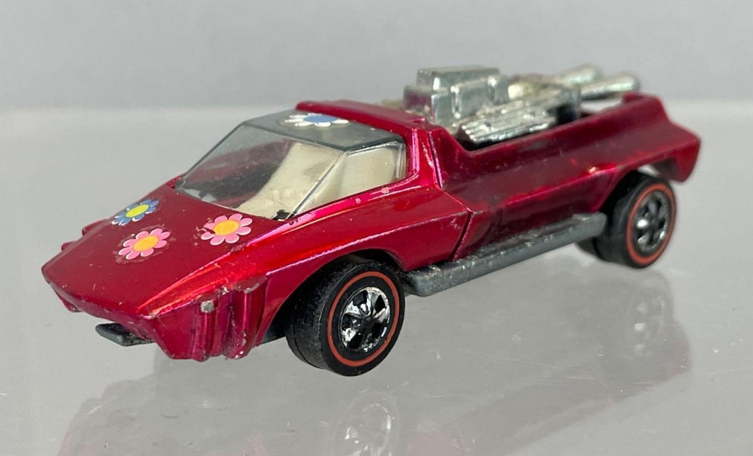 Mattel Hot Wheels Redline Hairy Hauler Die-Cast Vehicle: Magenta, decals, tan interior, light blue windshield