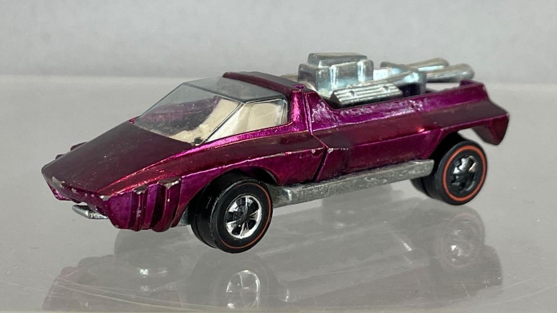Mattel Hot Wheels Redline Hairy Hauler Die-Cast Vehicle: Magenta , tan interior, clear window