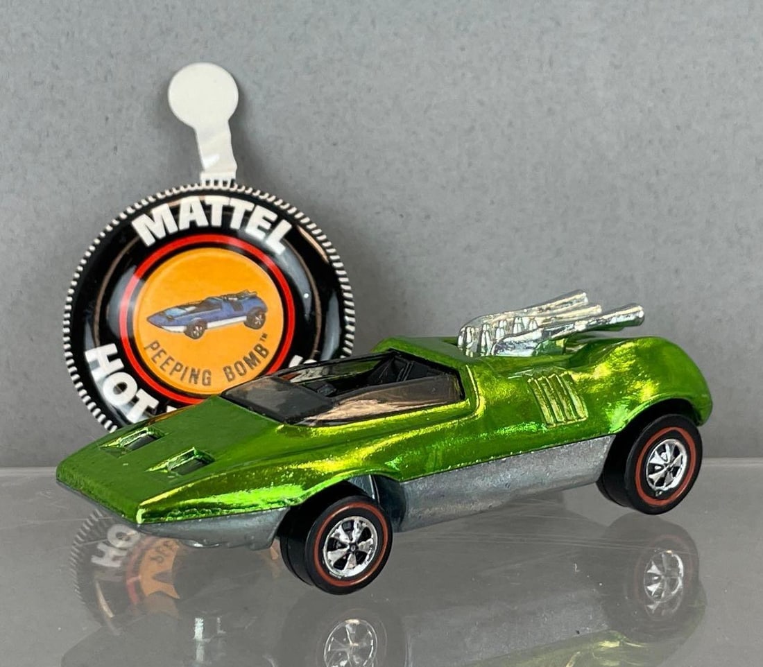 Mattel Hot Wheels Redline Peeping Bomb Die-Cast Vehicle: Includes button, antifreeze, black interior, dark windshield
