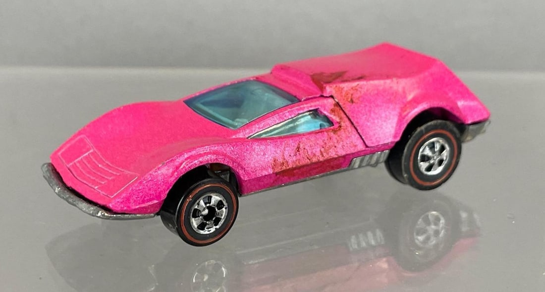 Mattel Hot Wheels Redline Buzz-Off Die-Cast Vehicle: Pink, white interior, blue windows