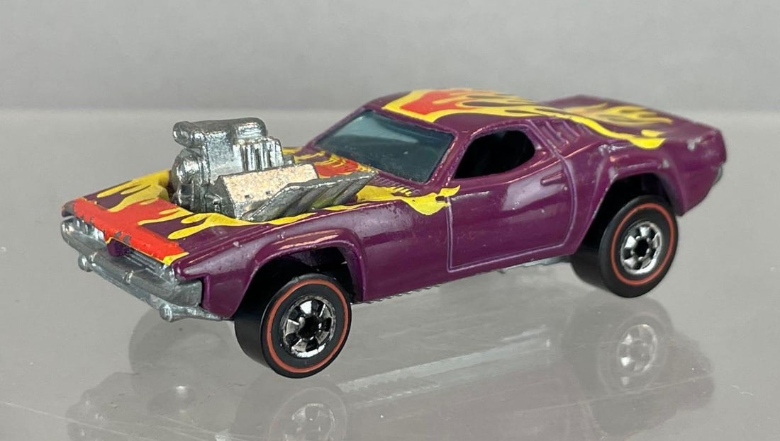 Mattel Hot Wheels Redline Rodger Dodger Die-Cast Vehicle: Plum, black interior, blue windows