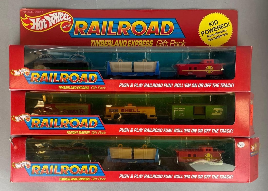Group of Mattel Hot Wheels Railroad Die-Cast Gift Packs (1 of 2)