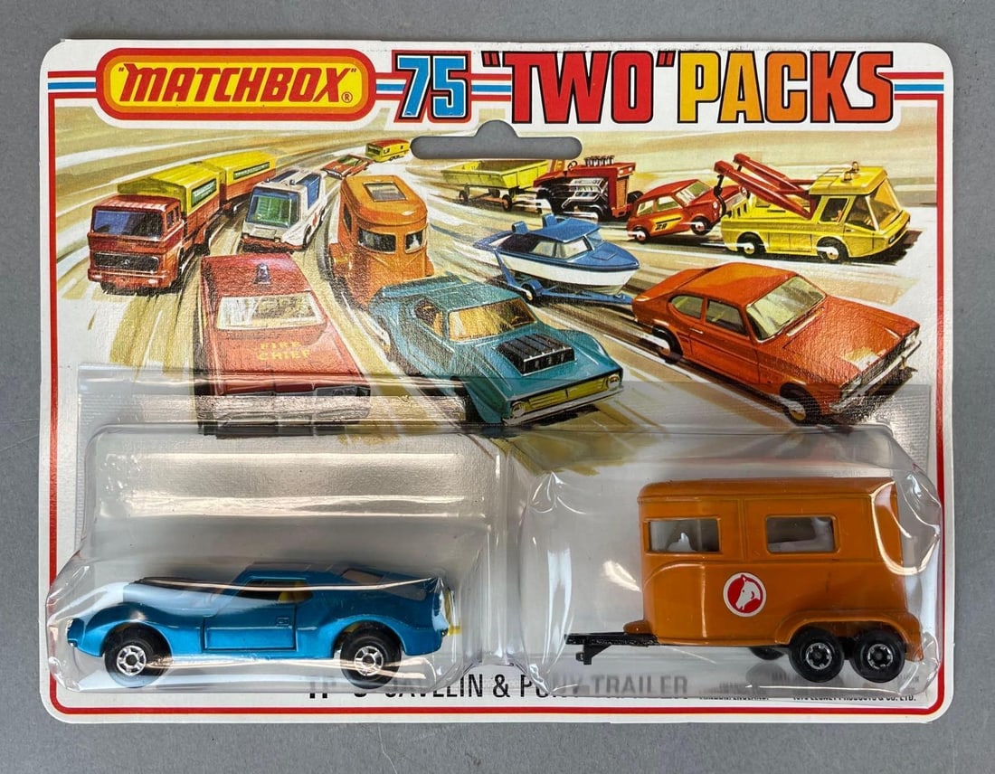 Matchbox 75 TP-3 Jacelin and Pony Trailer Die-Cast Two Packs: Original packaging
