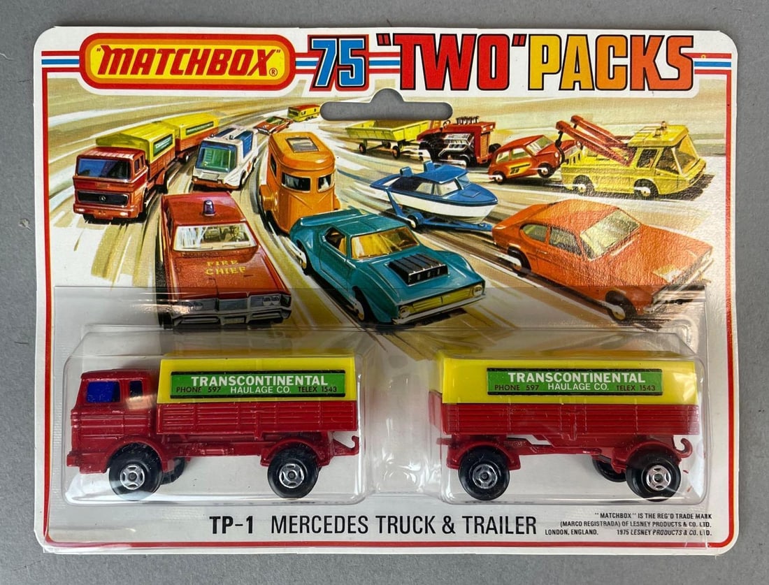 Matchbox 75 TP-1 Mercedes Truck and Trailer Die-Cast Two Packs: Original packaging