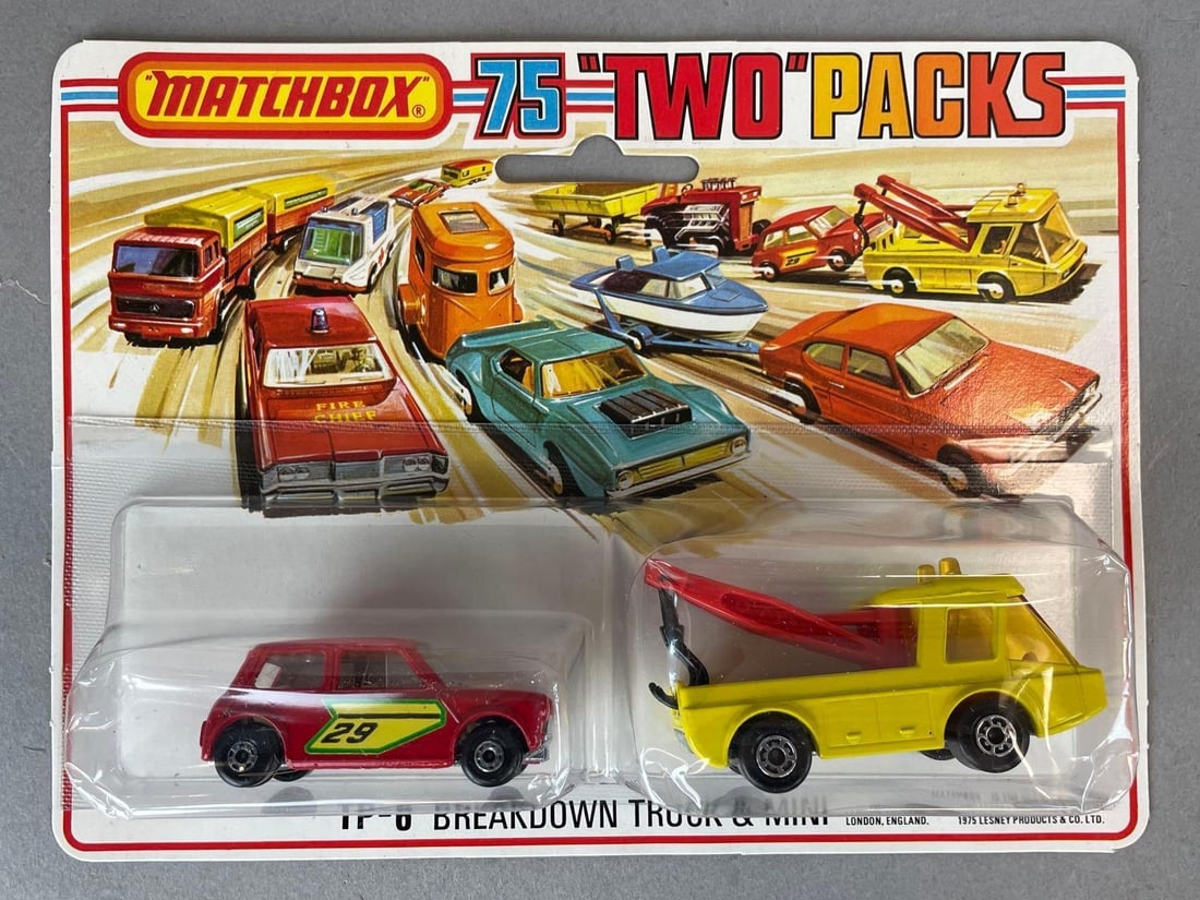 Matchbox 75 TP-6 Breakdown Truck and Mini Die-Cast Two Packs: Original packaging