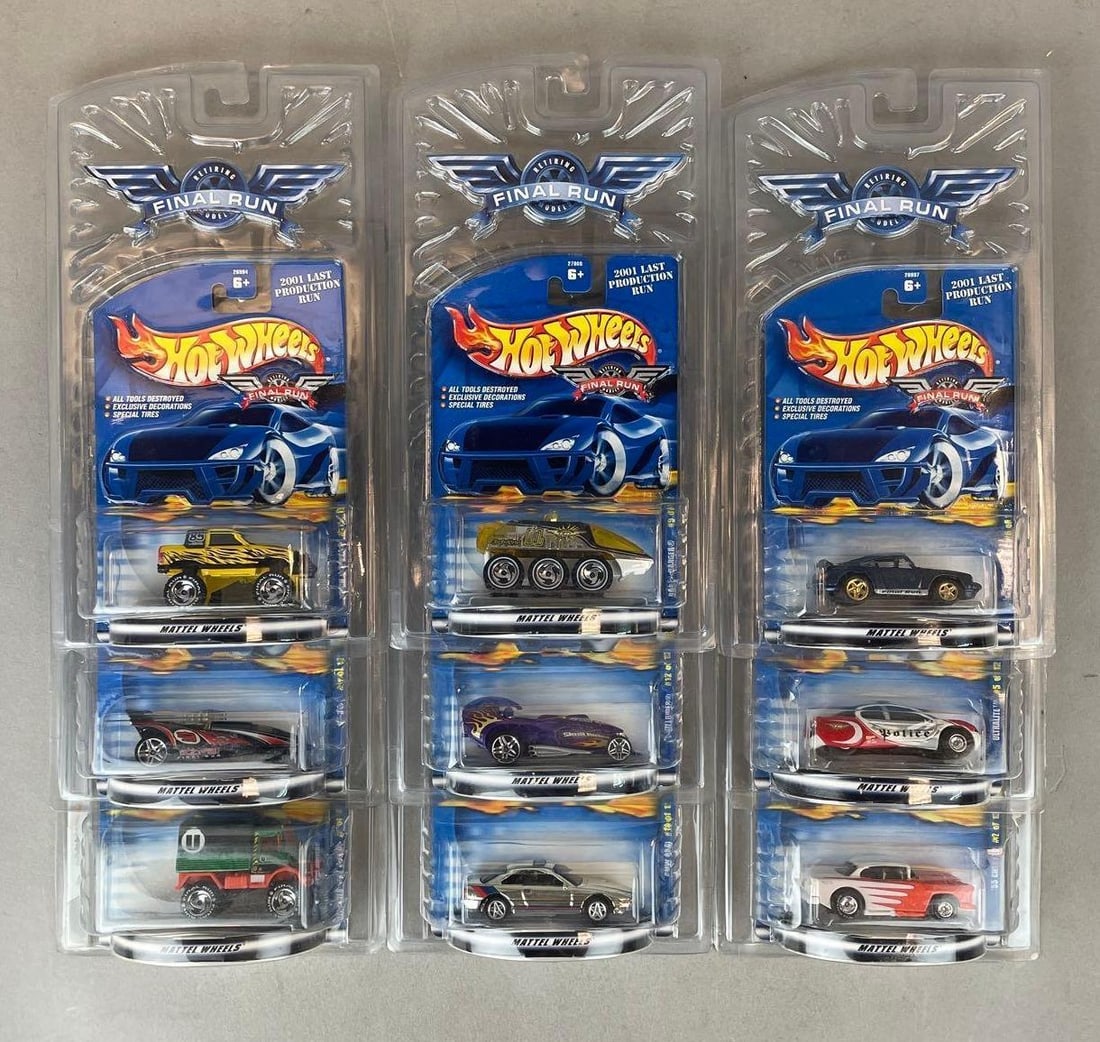 Group of Mattel Hot Wheels Final Run Die-Cast Vehicles: Original packaging