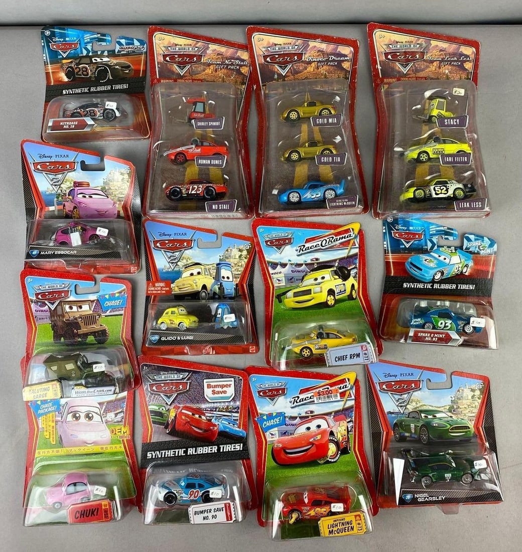 Group of Assorted Mattel Disney/Pixar Cars 1/64 Scale Die-Cast Vehicles: Like new in original packaging.