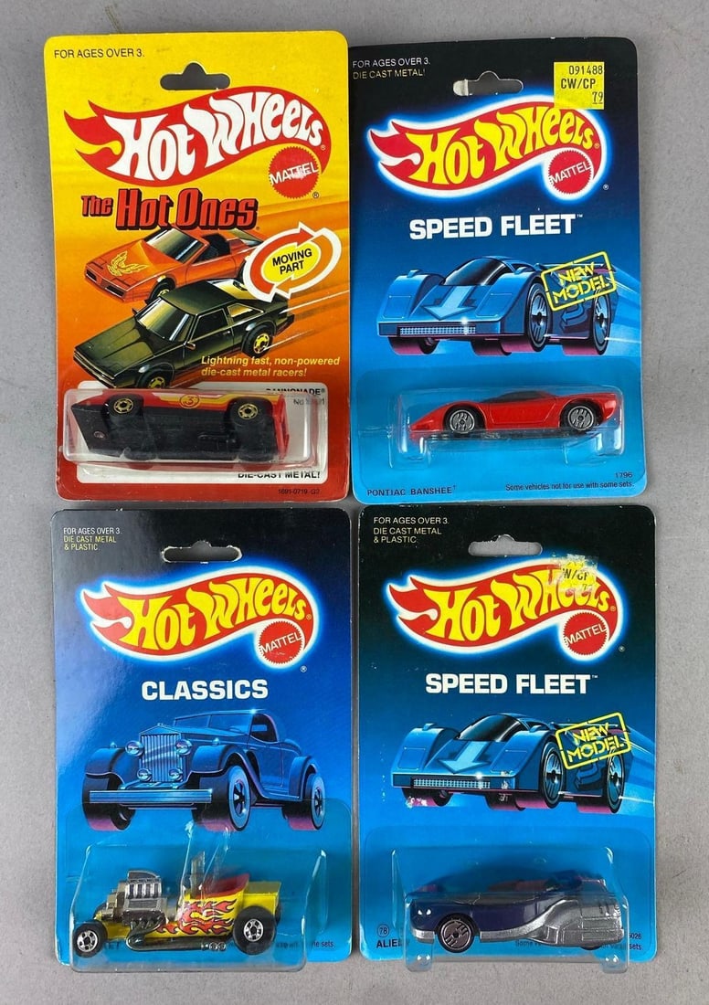 1980?s Mattel HotWheels Speed Fleet 1/64 Scale Die-Cast Vehicles: Like new in original packaging