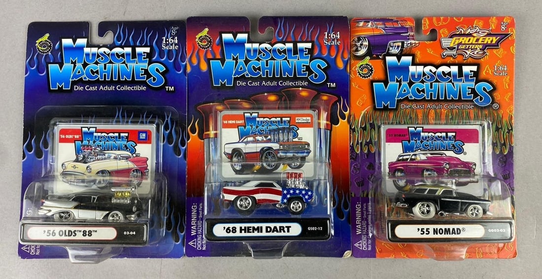 Group of 3 2003 Muscle Machines 1/64 Scale Die-Cast Vehicles (1 of 2)