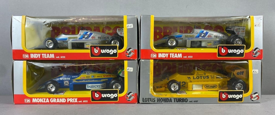 Group of 4 Burago Racing 1/24 Scale Die-Cast Vehicles (1 of 3)
