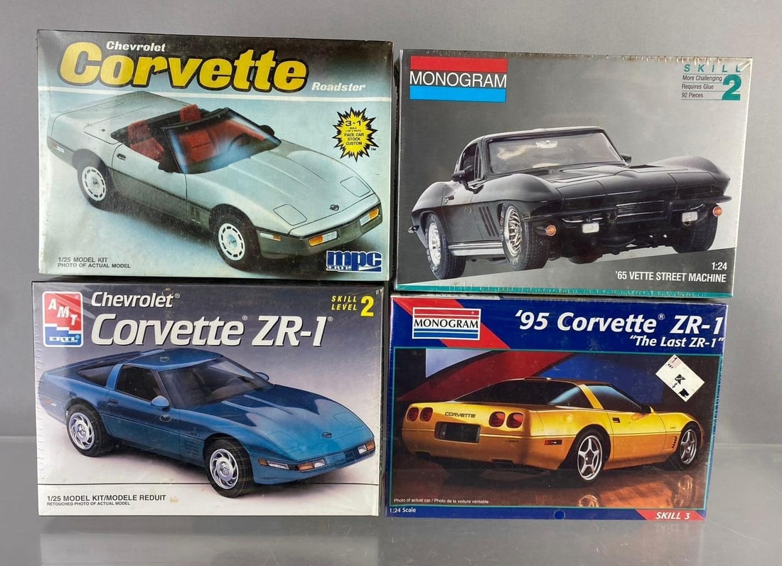 Group of 4 Chevrolet Corvette 1/24 Scale Model Kits (1 of 3)