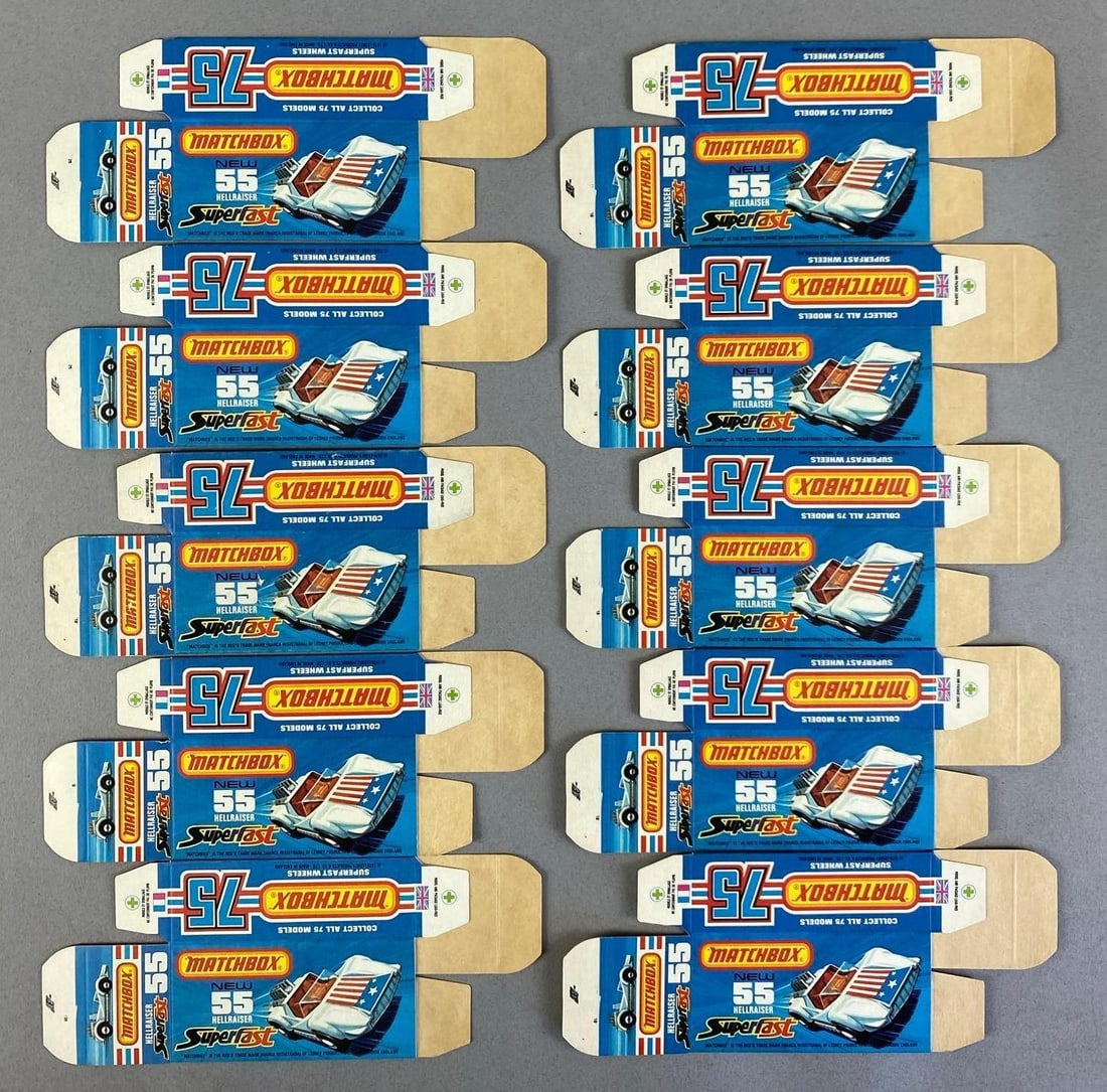 Group of Lesney Matchbox Type J Boxes: No. 55 hellraiser