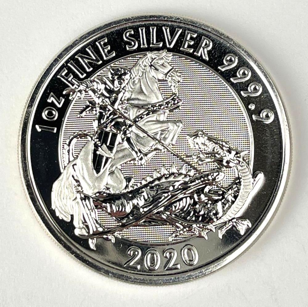 2020 Great Britain ?2 Valiant 1 oz 999.9 Fine Silver Coin (1 of 2)