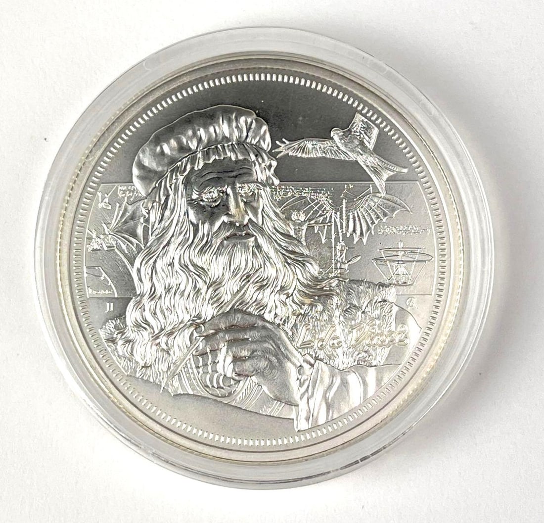2021 NIUE $2 Leonardo Da Vinci 1 oz .999 Fine Silver Round (1 of 2)