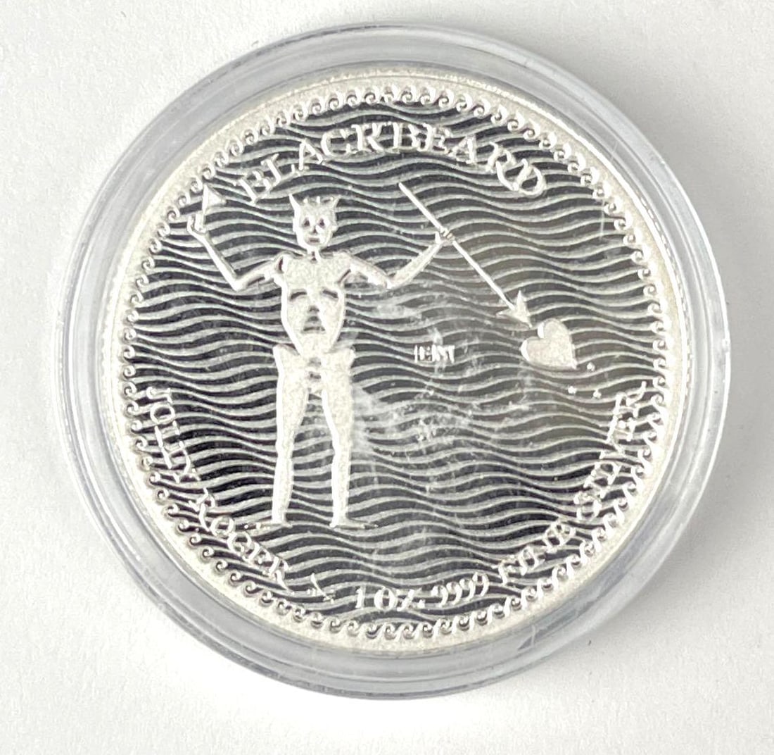 2023 NIUE $2 Blackbeard Jolly Roger 1 oz 9999 Fine Silver Coin (1 of 2)