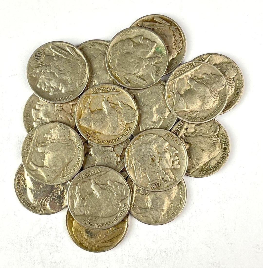 Group of 17 US Buffalo Nickels (1 of 1)
