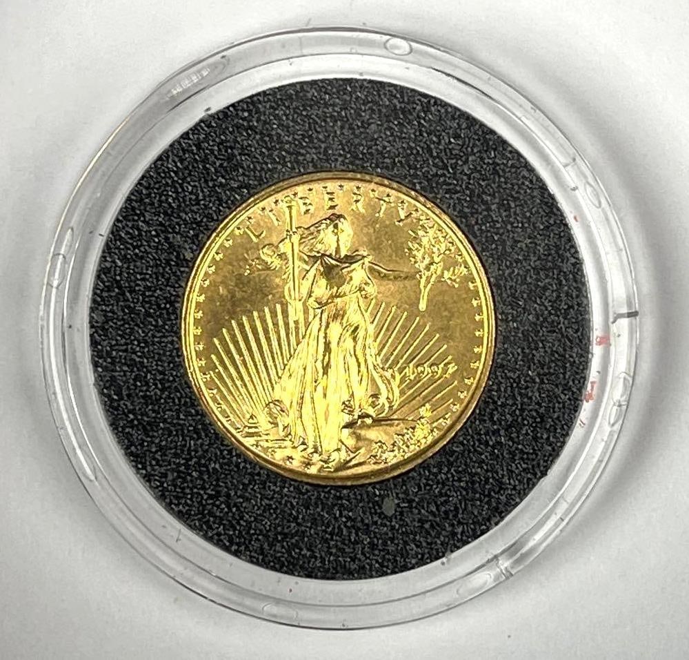 1997 US $5 American Gold Eagle 1/10 oz Fine Gold (1 of 2)