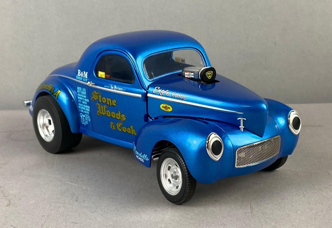 ACME 1941 Willys Gasser ?Stone Woods and Cook? Die-Cast Vehicle: 1/18 Scale