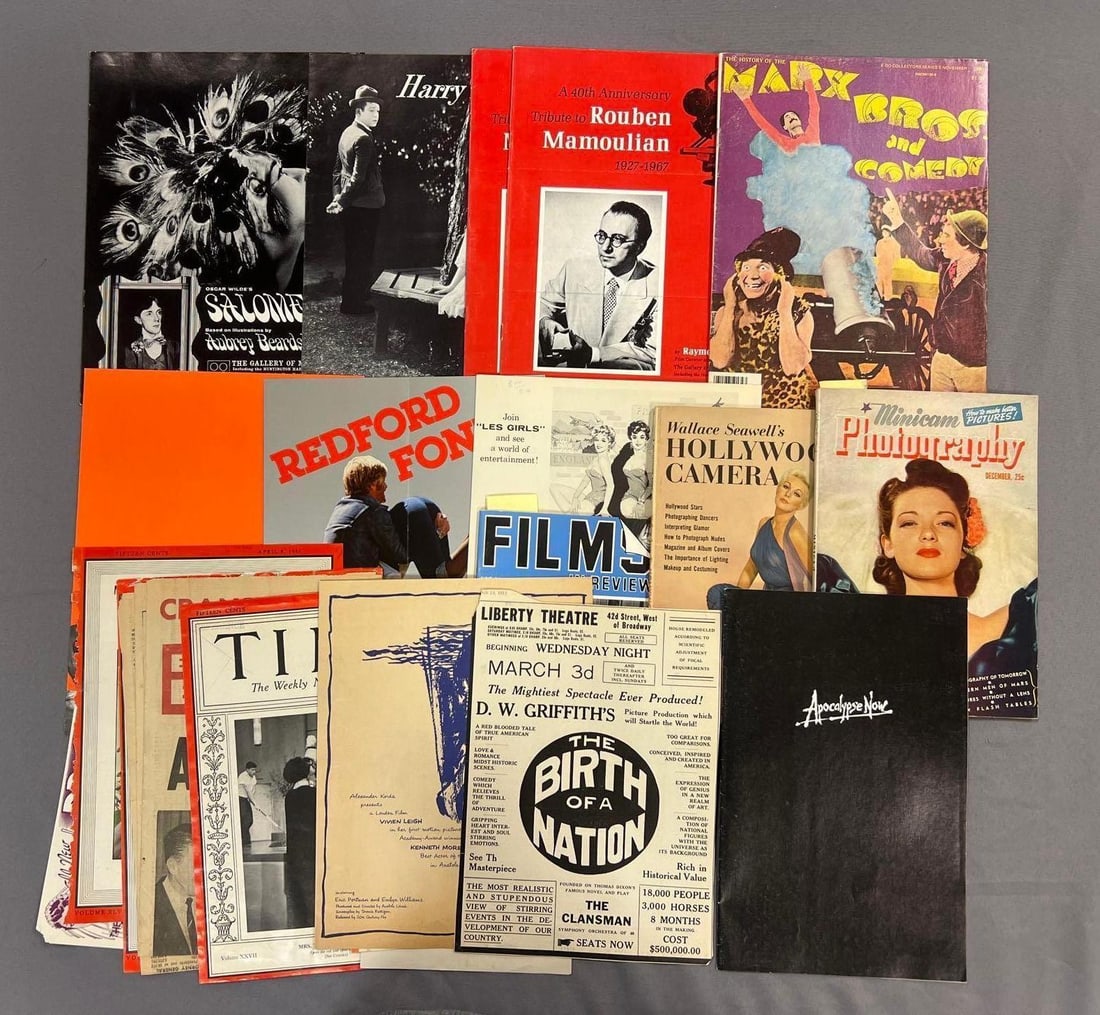 Group of Hollywood Ephemera: includes programs, advertisements, articles, and more