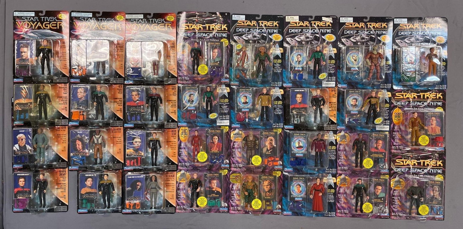 Group of Playmates Star Trek Action Figures: Includes voyager, deep space nine